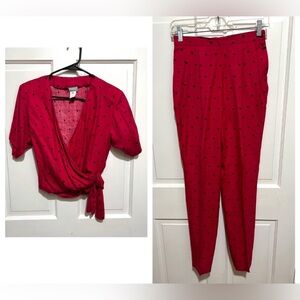 Vintage‎ Women’s Poker Card Pants and Shirt Outfit Size 6